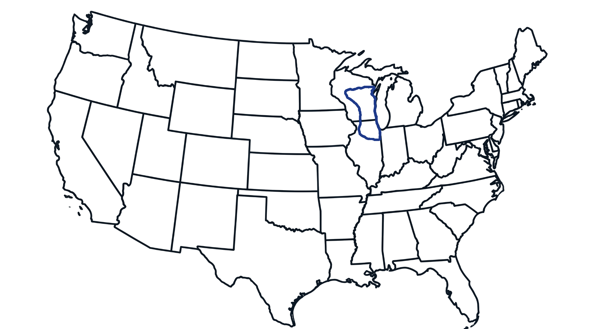 Map of the Local Van Driver coverage area — a Laufer-blue loop around southeastern Wisconsin.